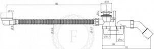 Сифон для ванны автоматический FILARETE FL90 (Матовое золото)