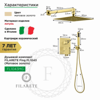 Душевая система скрытого монтажа FILARETE Fing FL1043 (Матовое золото)