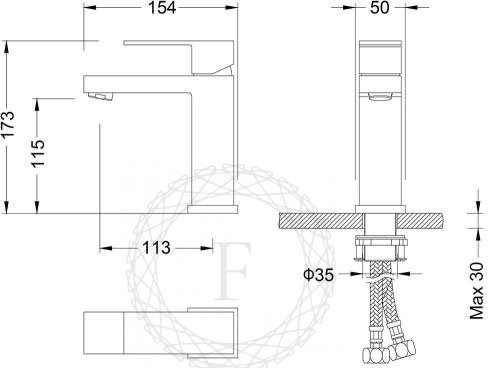 Cмеситель для раковины FILARETE Fing FL5040 (Графит)