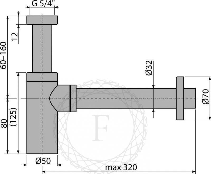 Сифон для раковины FILARETE FL70 (Хром)