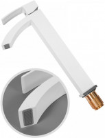 Cмеситель для раковины Высокий Hansberge H2077 Белый хром
