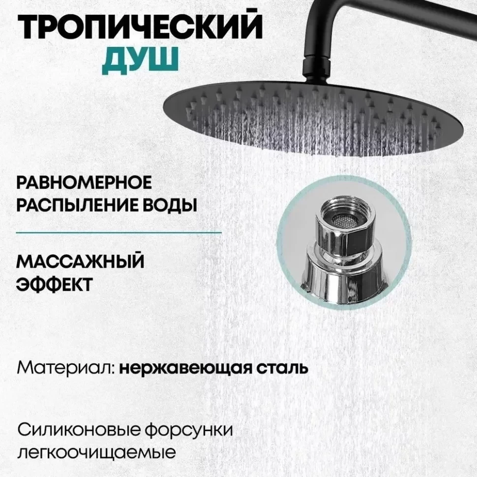 Душевая система Grocenberg GB7099 Чёрный матовый