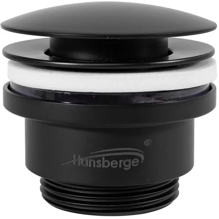 Донный клапан для раковины Hansberge H107 Черный матовый