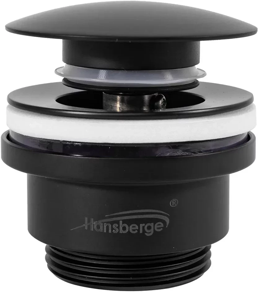 Донный клапан для раковины Hansberge H107 Черный матовый