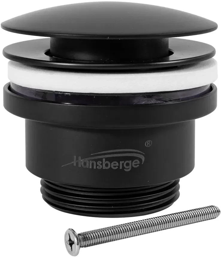 Донный клапан для раковины Hansberge H107 Черный матовый